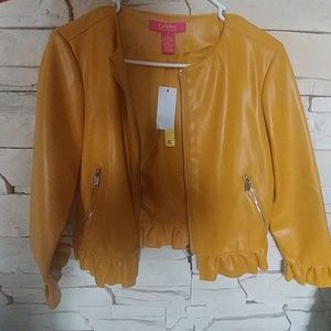 Mustard yellow leather jacket